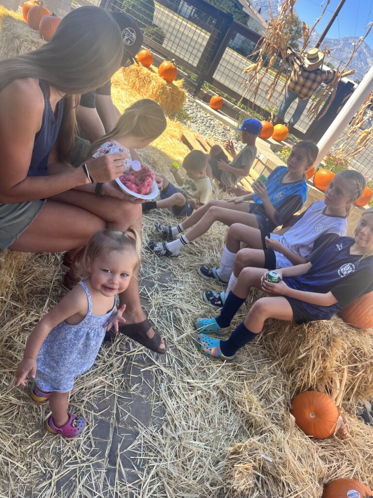 HCL Family enjoying shaved ice and pumpkins at hcl